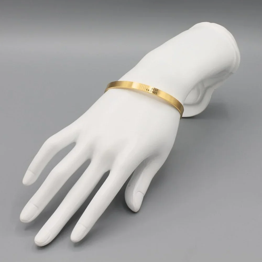 Jewelry bracelet cuff Best Friend Friendship gold tone dainty minimalist new
